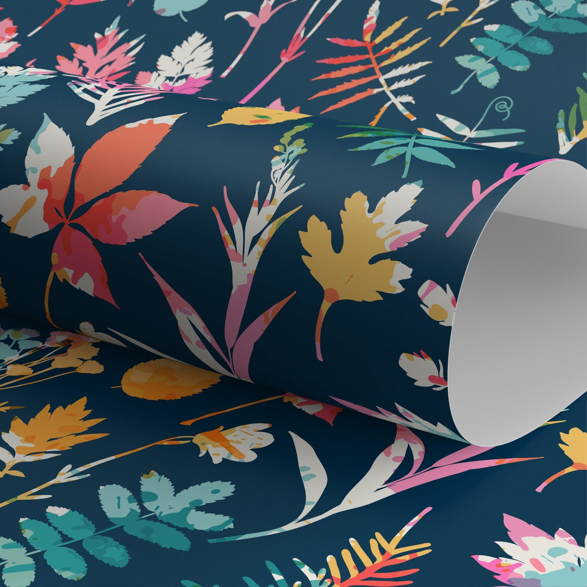 Wallpaper Removable Wallpaper Peel and Stick Wallpaper Wall Decor Home Decor Wall Art Room Decor / Colorful Leaf Wallpaper - D936 - WallTrend