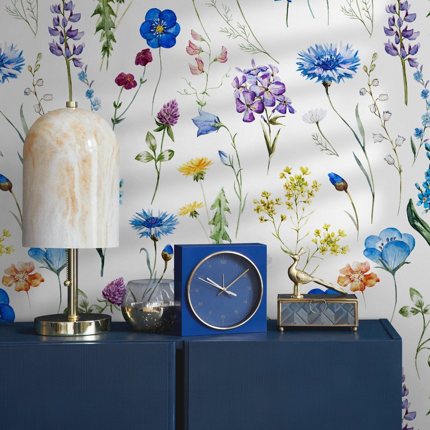 Wallpaper Removable Wallpaper Peel and Stick Wallpaper Wall Decor Home Decor Wall Art Room Decor / Floral Watercolor Wallpaper - A694 - WallTrend