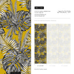 Wallpaper Removable Wallpaper Peel and Stick Wallpaper Wall Decor Home Decor Wall Art Room Decor / Yellow Monstera Leaf Wallpaper - D981 - WallTrend