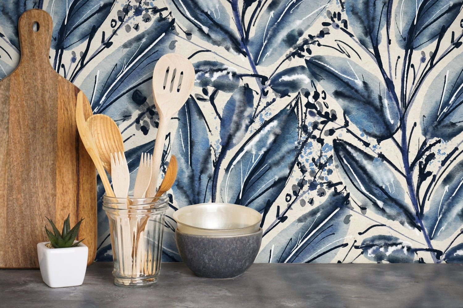Watercolor Botanical Splendor Wallpaper - C780 - WallTrend
