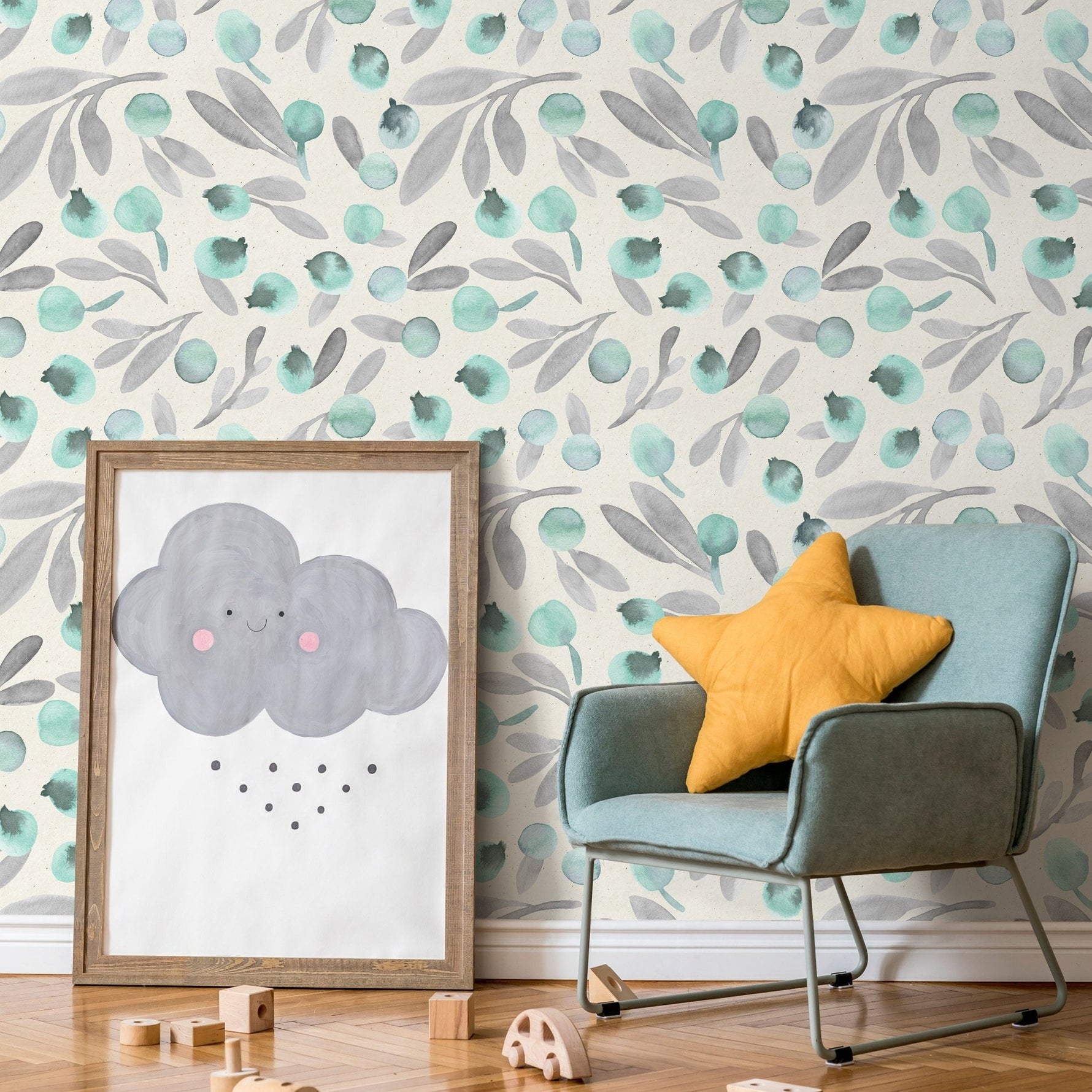 Watercolor Botanicals Wallpaper - A321 - WallTrend