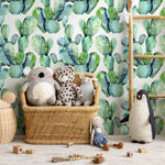 Watercolor Cacti Wallpaper - A241 - WallTrend