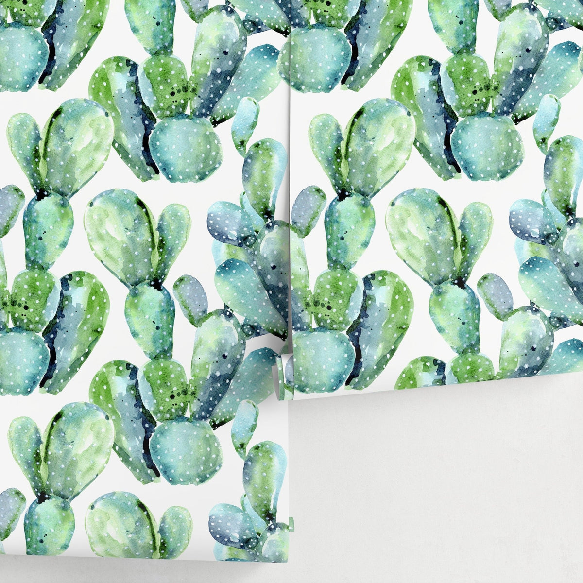 Watercolor Cacti Wallpaper - A241 - WallTrend
