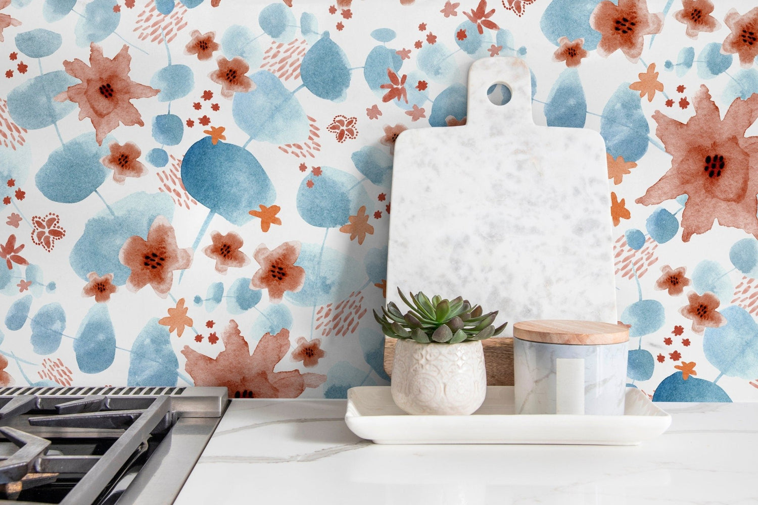 Watercolor Floral Harmony Wallpaper - X003 - WallTrend