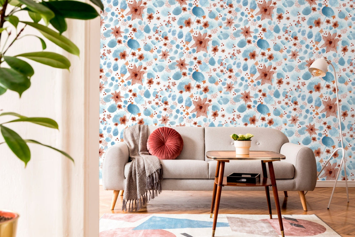 Watercolor Floral Harmony Wallpaper - X003 - WallTrend