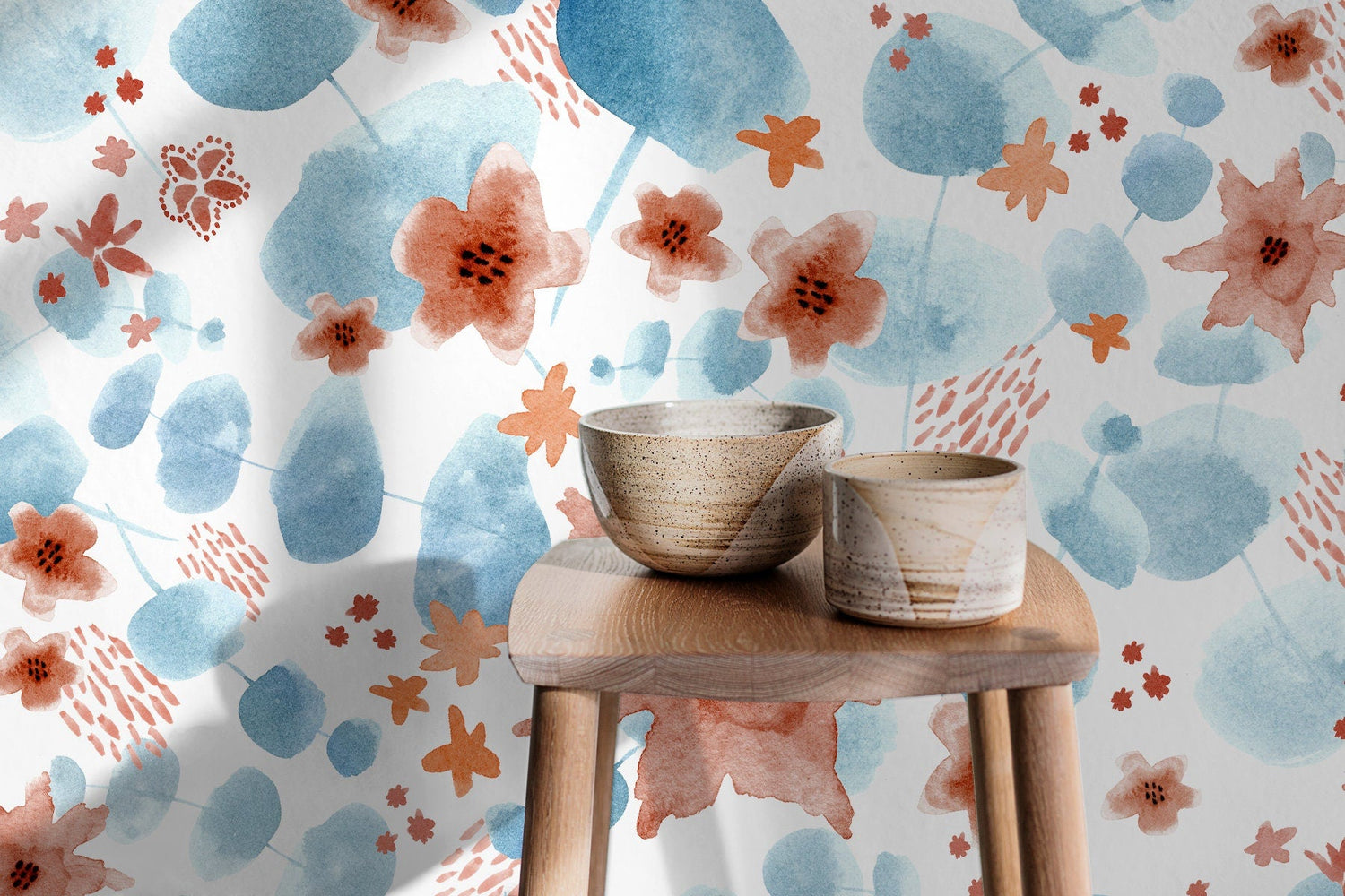 Watercolor Floral Harmony Wallpaper - X003 - WallTrend