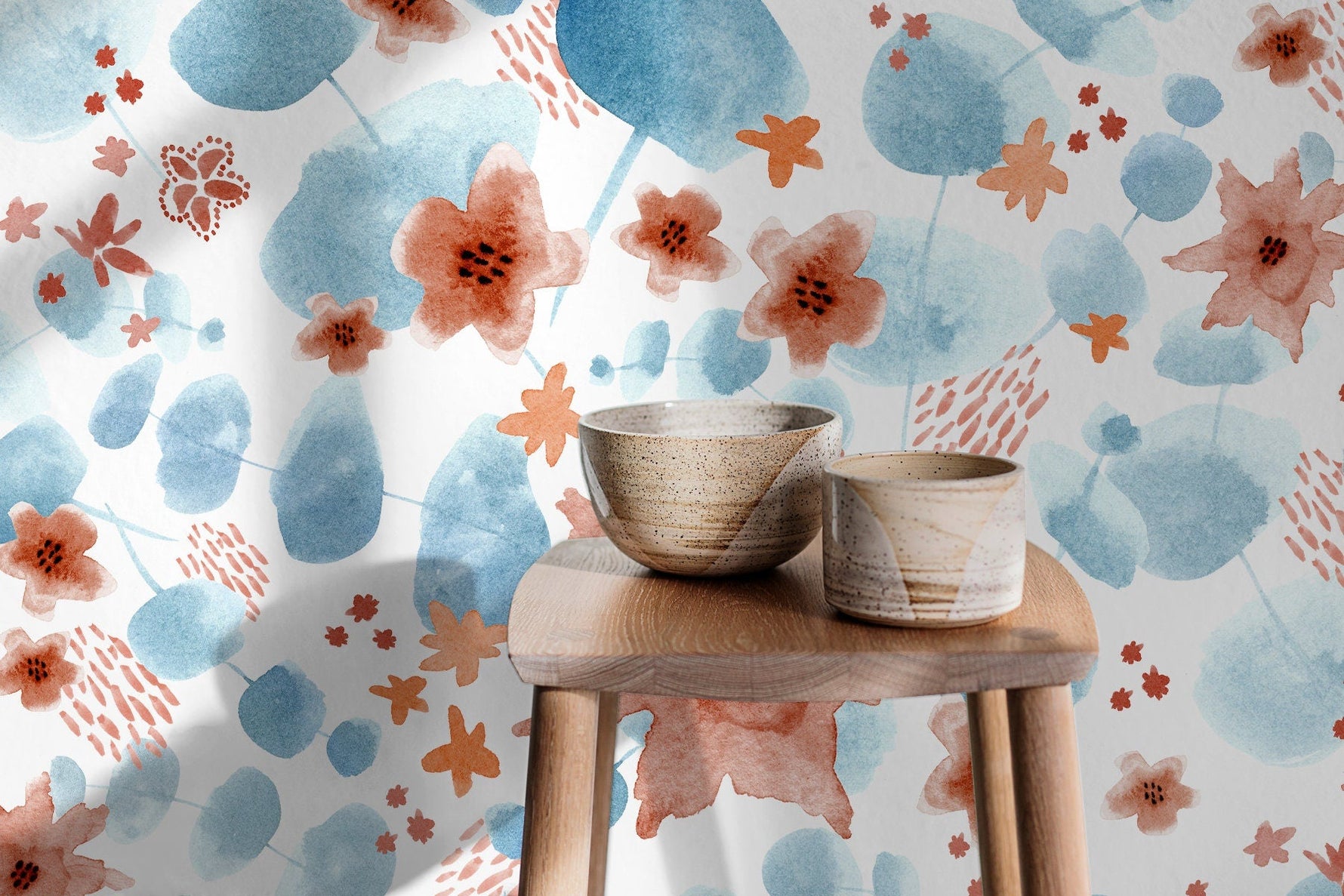 Watercolor Floral Harmony Wallpaper - X003 - WallTrend