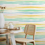 Watercolor Striped Harmony Wallpaper - A133 - WallTrend