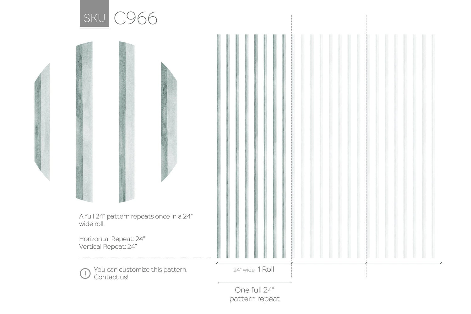 Watercolor Stripes Wallpaper - C966 - WallTrend