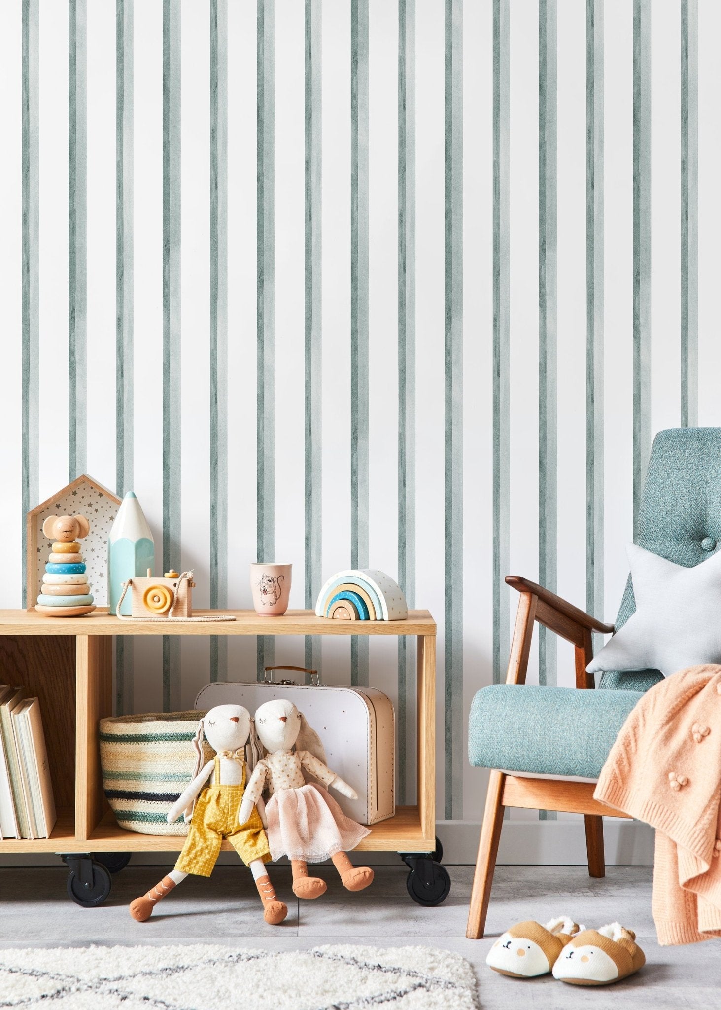 Watercolor Stripes Wallpaper - C966 - WallTrend