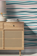 Wavy Lines Pastel Elegance Wallpaper - D487 - WallTrend