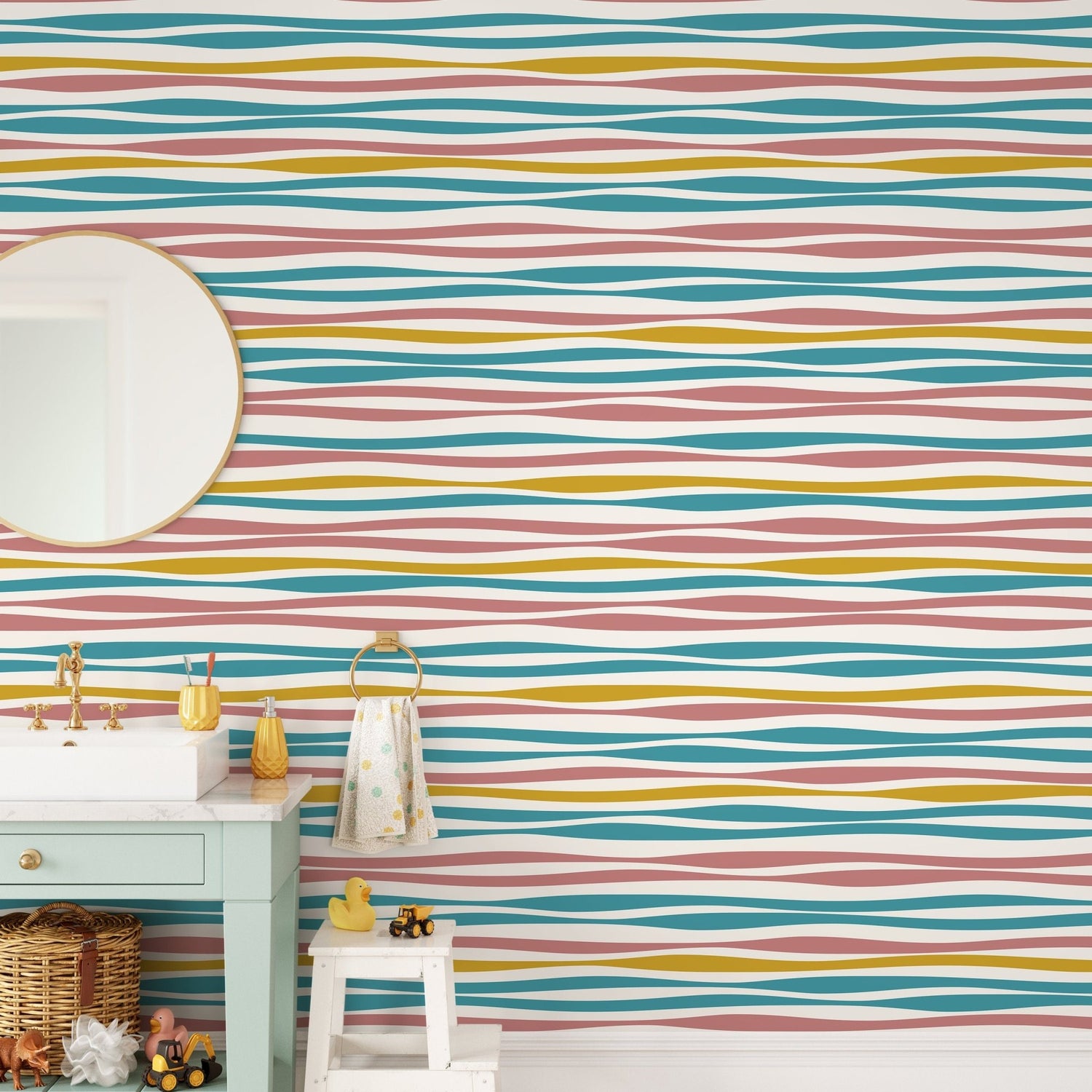 Wavy Lines Wallpaper - D490 - WallTrend