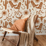 Western Wallpaper Cowboys Boots Wallpaper Peel and Stick and Traditional Wallpaper - D825 - WallTrend