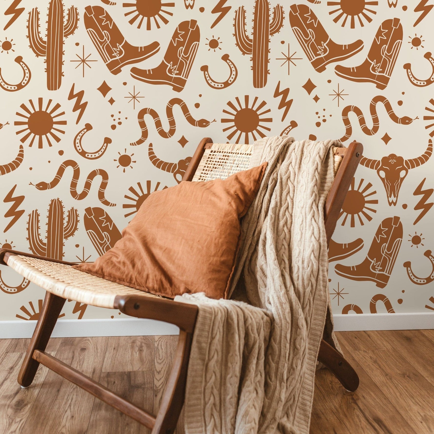 Western Wallpaper Cowboys Boots Wallpaper Peel and Stick and Traditional Wallpaper - D825 - WallTrend