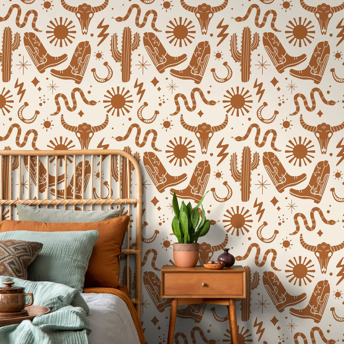 Western Wallpaper Cowboys Boots Wallpaper Peel and Stick and Traditional Wallpaper - D825 - WallTrend