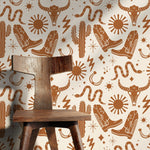 Western Wallpaper Cowboys Boots Wallpaper Peel and Stick and Traditional Wallpaper - D825 - WallTrend