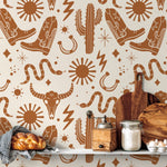 Western Wallpaper Cowboys Boots Wallpaper Peel and Stick and Traditional Wallpaper - D825 - WallTrend