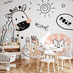 Whimsical Animal Doodles Wallpaper - B723 - WallTrend