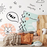 Whimsical Animal Doodles Wallpaper - B723 - WallTrend