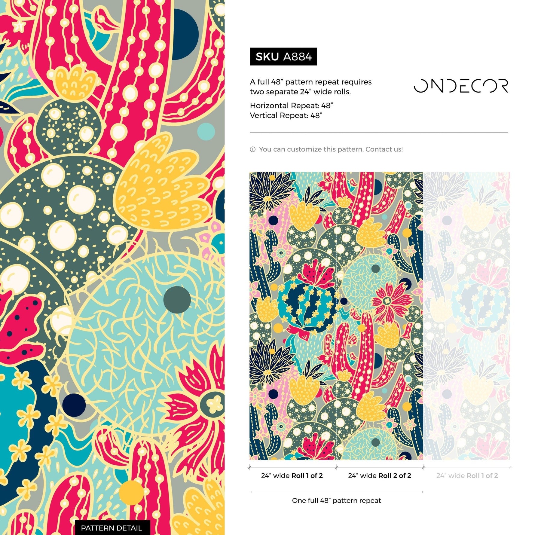 Whimsical Cactus Garden Wallpaper - A884 - WallTrend