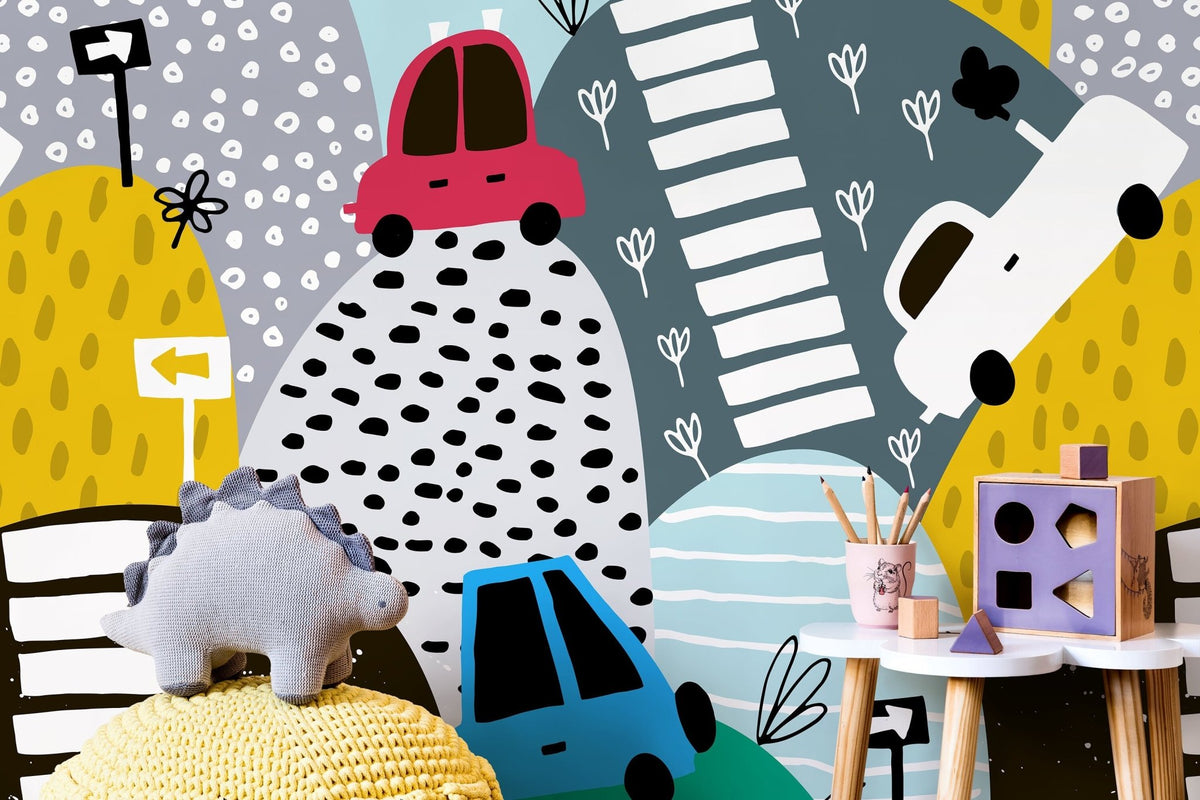 Whimsical Cityscape Wallpaper - B551 - WallTrend