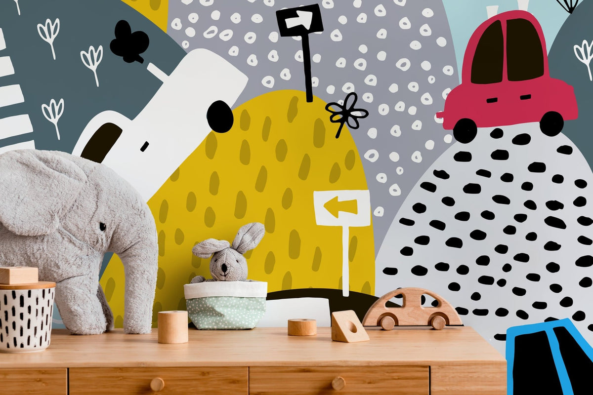 Whimsical Cityscape Wallpaper - B551 - WallTrend