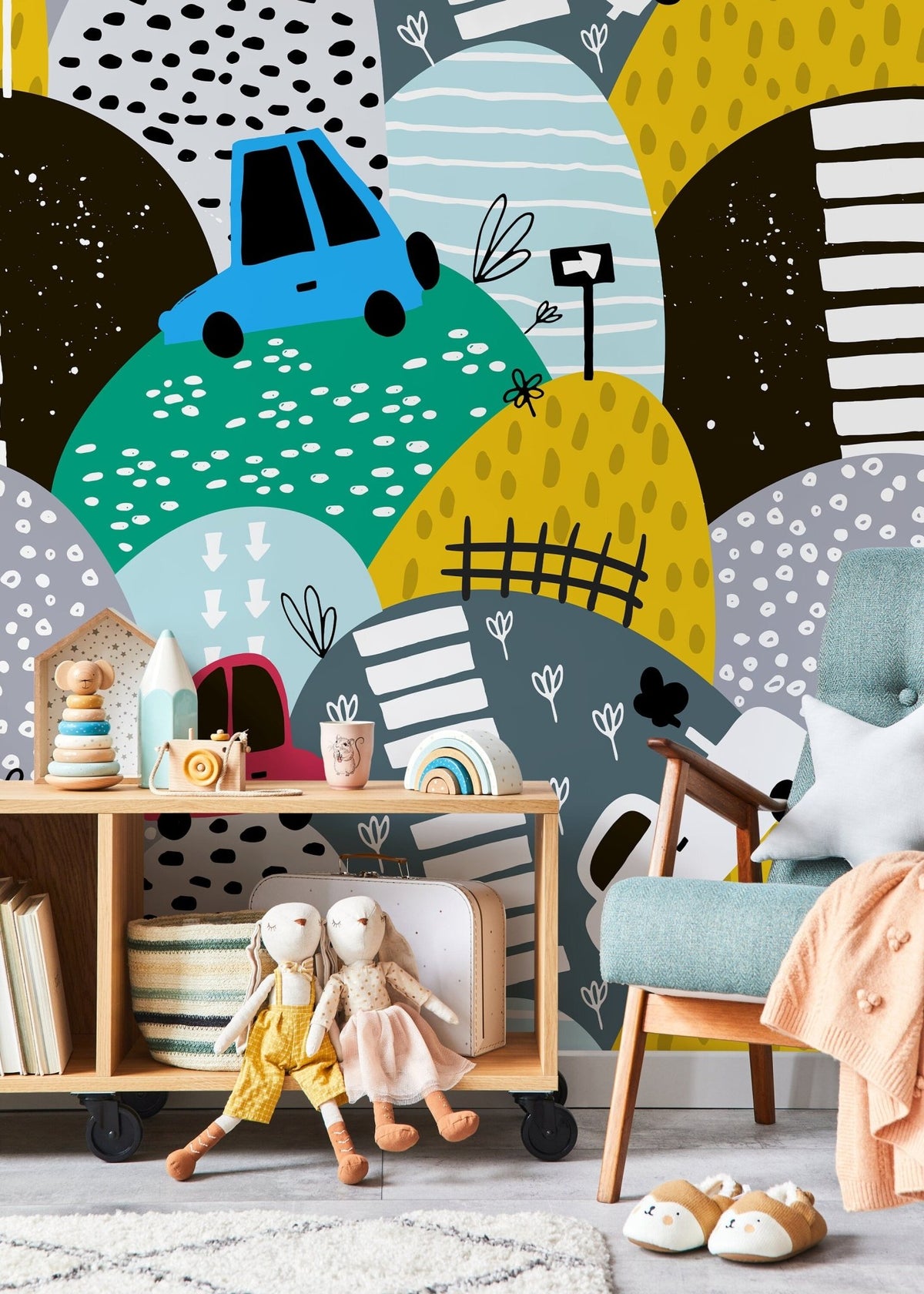 Whimsical Cityscape Wallpaper - B551 - WallTrend