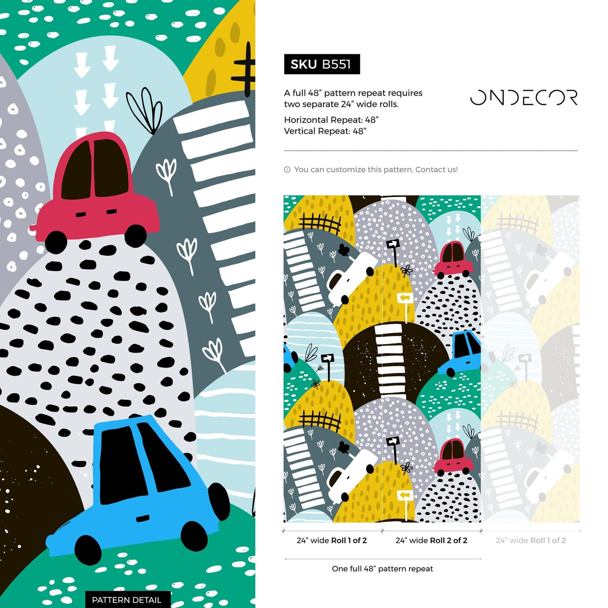 Whimsical Cityscape Wallpaper - B551 - WallTrend