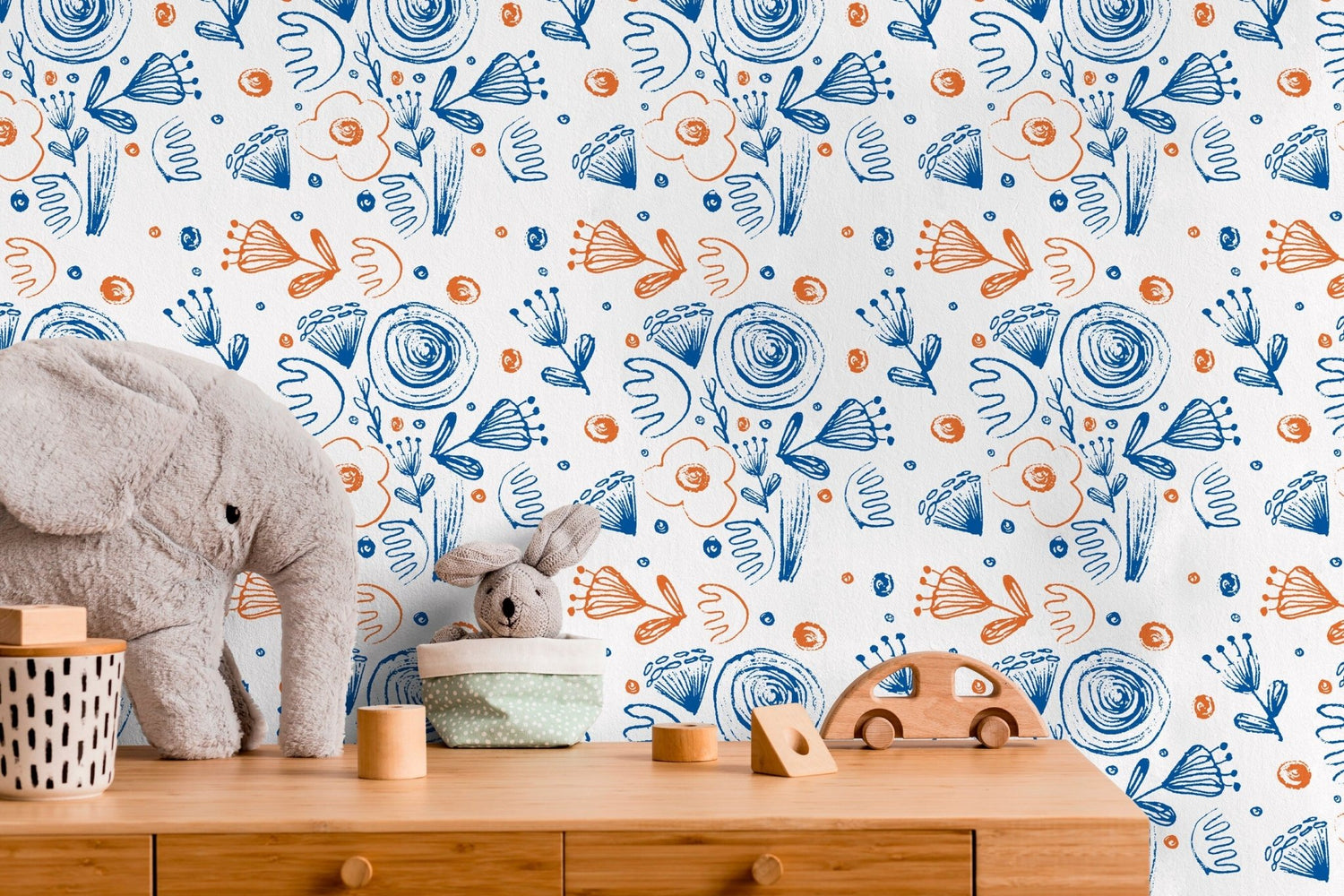 Whimsical Garden Illustration Wallpaper - B943 - WallTrend