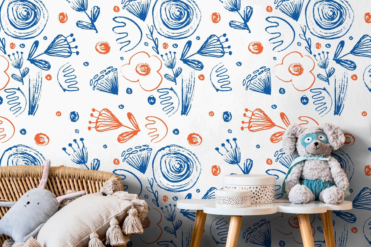 Whimsical Garden Illustration Wallpaper - B943 - WallTrend