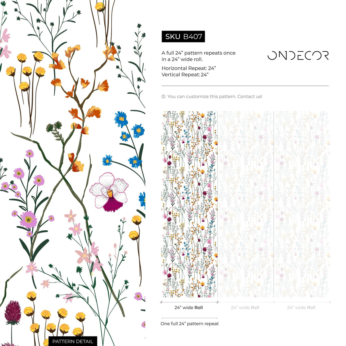 Wild Meadow Floral Wallpaper - B407 - WallTrend