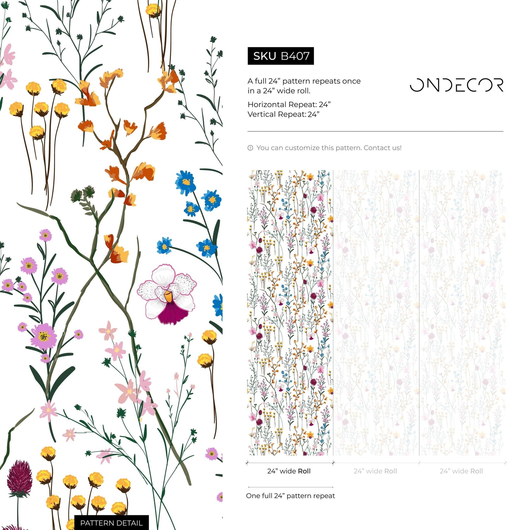 Wild Meadow Floral Wallpaper - B407 - WallTrend