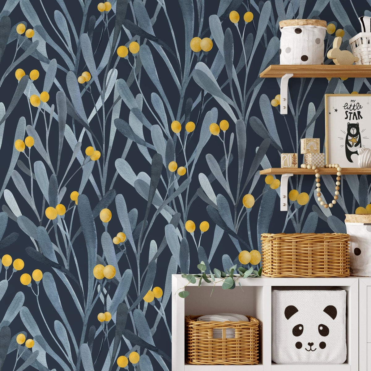 Yellow Berry Botanical Wallpaper - X060 - WallTrend