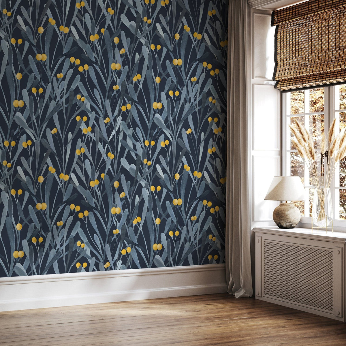 Yellow Berry Botanical Wallpaper - X060 - WallTrend