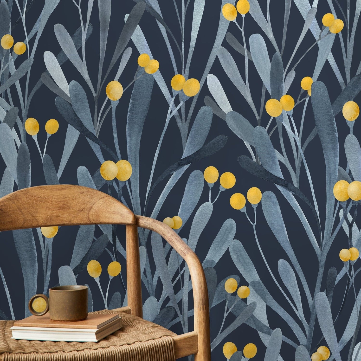 Yellow Berry Botanical Wallpaper - X060 - WallTrend