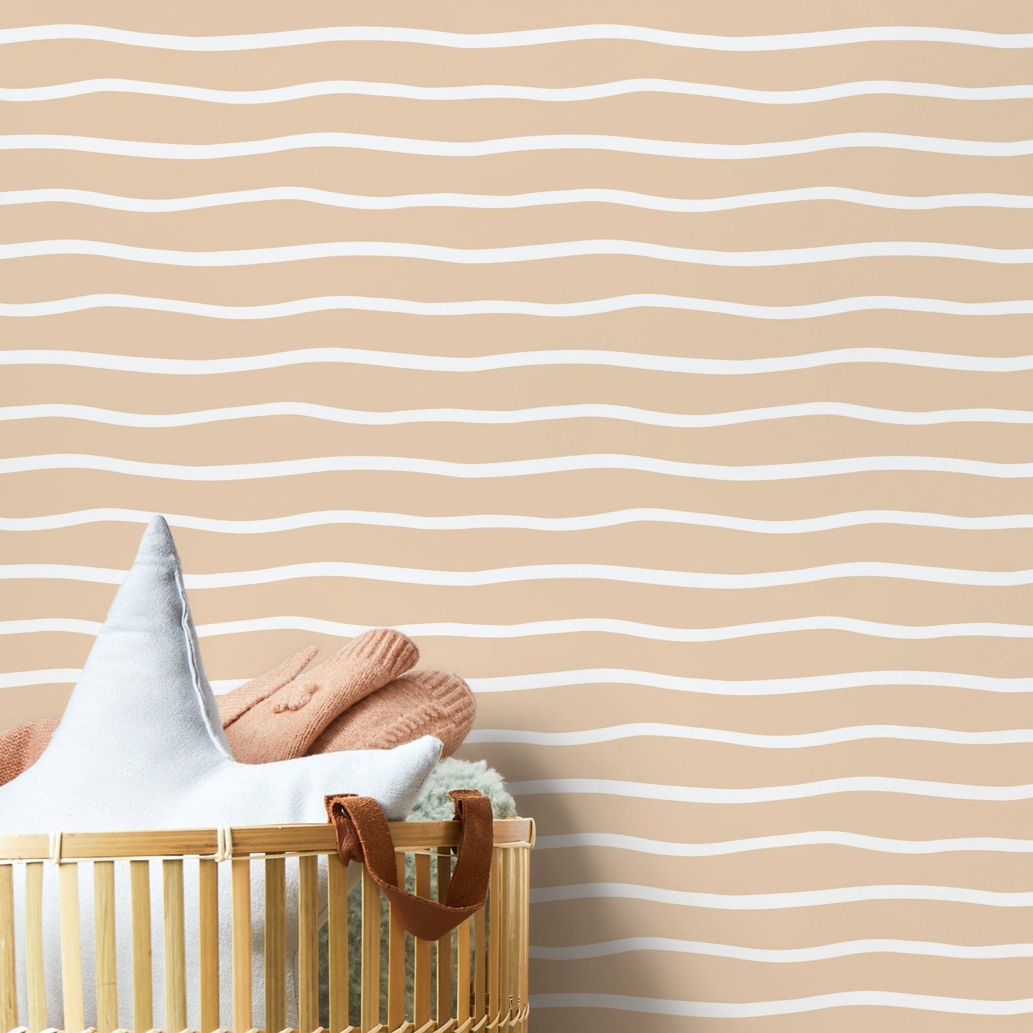 Yellow Minimalist Lines Wallpaper Boho Wallpaper Peel and Stick and Traditional Wallpaper - D748 - WallTrend