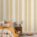 Yellow Striped Wallpaper Farmhouse Wallpaper Peel and Stick and Traditional Wallpaper - D784 - WallTrend