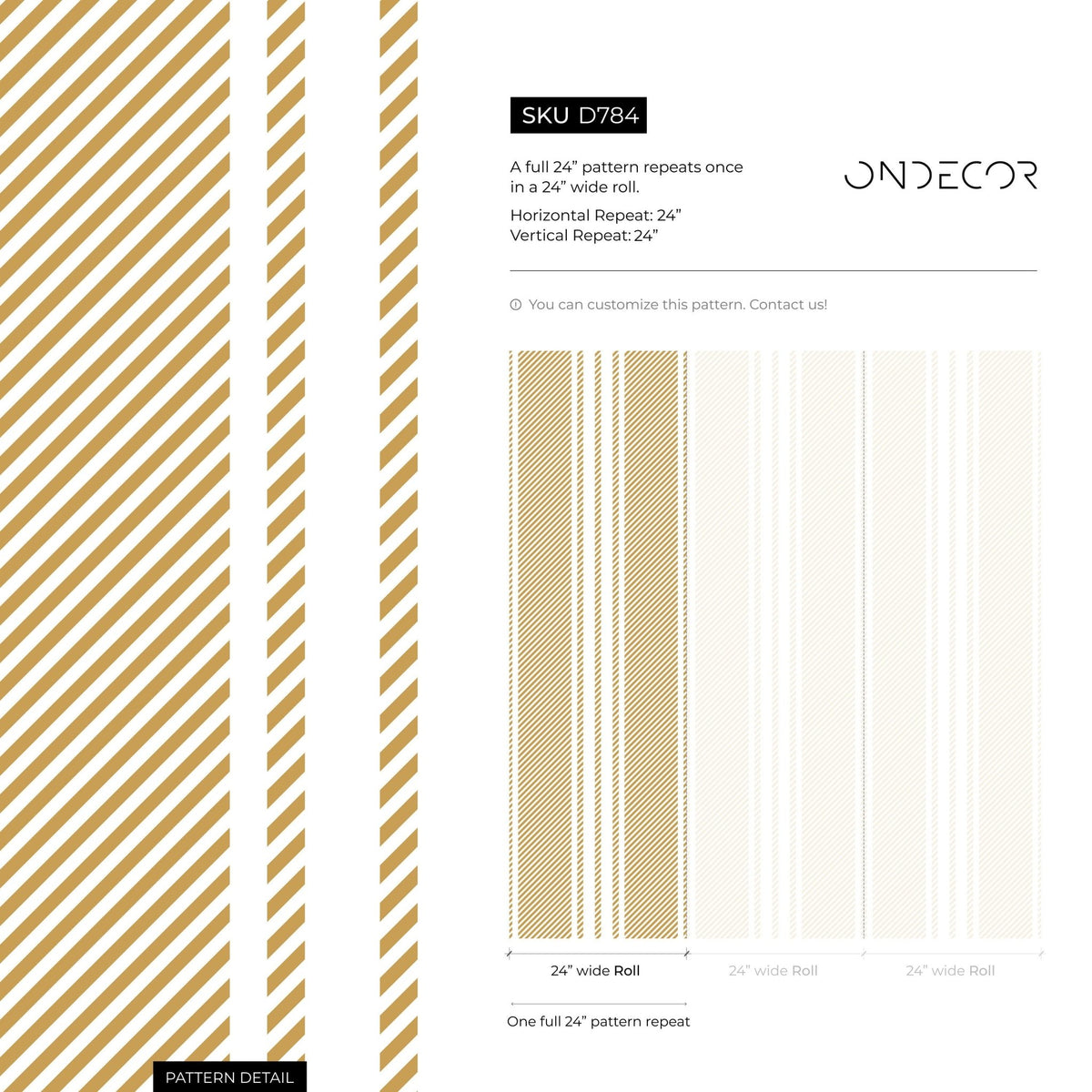 Yellow Striped Wallpaper Farmhouse Wallpaper Peel and Stick and Traditional Wallpaper - D784 - WallTrend