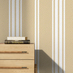 Yellow Striped Wallpaper Farmhouse Wallpaper Peel and Stick and Traditional Wallpaper - D784 - WallTrend