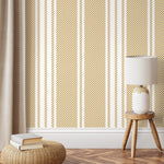 Yellow Striped Wallpaper Farmhouse Wallpaper Peel and Stick and Traditional Wallpaper - D784 - WallTrend