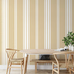 Yellow Striped Wallpaper Farmhouse Wallpaper Peel and Stick and Traditional Wallpaper - D784 - WallTrend