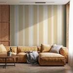 Yellow Striped Wallpaper Farmhouse Wallpaper Peel and Stick and Traditional Wallpaper - D784 - WallTrend