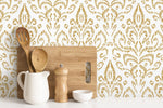 Yellow Vintage Wallpaper / Peel and Stick Wallpaper Removable Wallpaper Home Decor Wall Art Wall Decor Room Decor - D358 - WallTrend