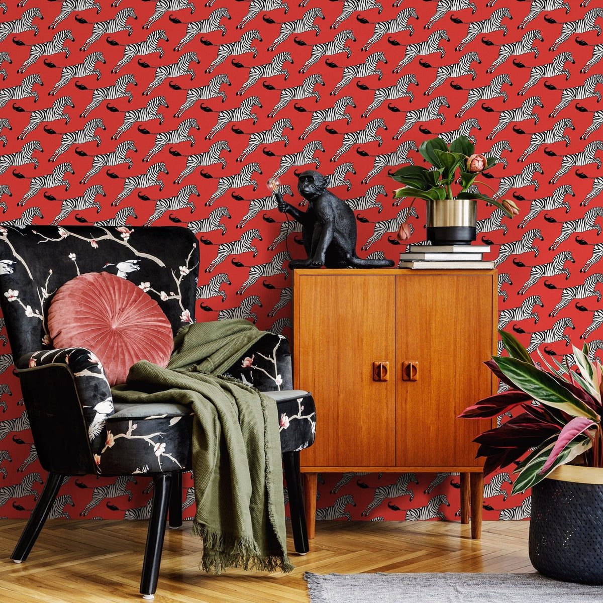Zebra Parade Wallpaper - A050 - WallTrend