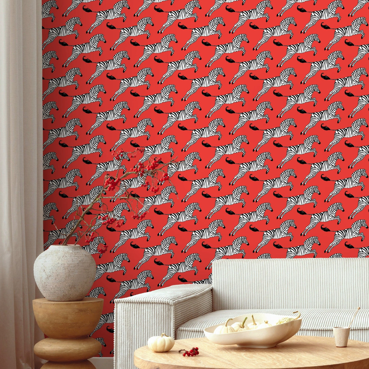 Zebra Parade Wallpaper - A050 - WallTrend
