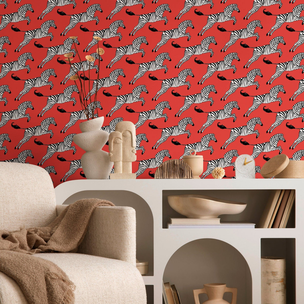 Zebra Parade Wallpaper - A050 - WallTrend