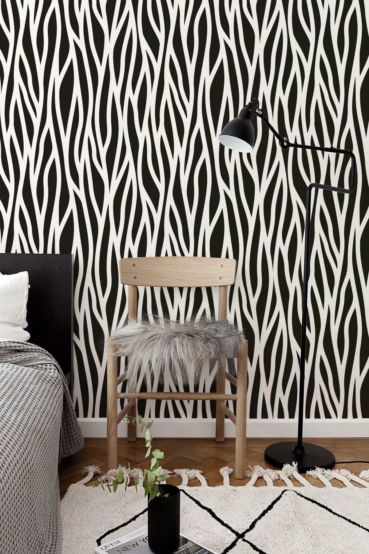 Zebra Stripes Wallpaper - B600 - WallTrend